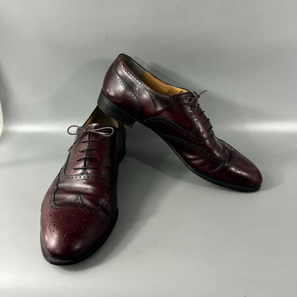 Authentic Salvatore Ferragamo Wingtip Oxford Dress Shoes Men's 13 D